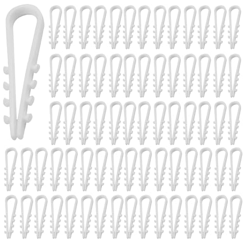 200 Stück Schlaufendübel 3-13mm Steckschlaufe Schlaufendübel FestU-Förmig Rundkabel Dübel-Klemme Ring Dübelklemmschelle Kabelbefestigung zur Befestigung Von Kabeln für Verschiedene Szenarien(Weiß) von Celiodd