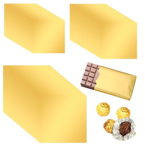 300 Stück Schokoladen Verpackung,Schokoladenverpackung,Verpackung für Schokolade,Goldfolie Perfekt für Selbstgemachte Süßigkeiten,Fudge,Brownies Und Selbstgemachte Partysüßigkeiten von Celiodd
