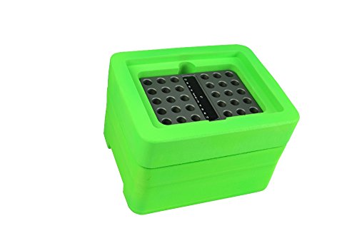 CellCamper Polyurethan Midi Kühlbox mit Alublock und Kühleinheit Frozen für 30 x 1.5mL Reaktionsgefäße, 138mm x 210mm x 205mm von CellCamper