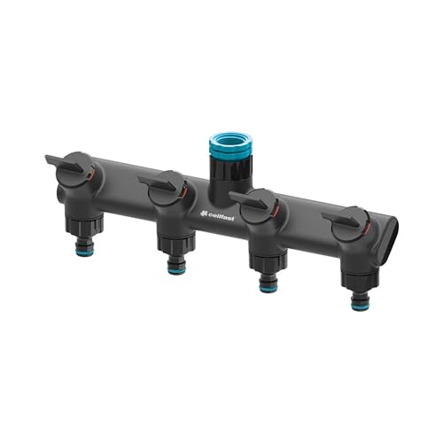 CELLFAST Verteiler 4 Wege Anschluss Gartenschlauch Abzweig Stufenlose Regulierung Glasfaser Hahn G1/2" G3/4" G1" Ergo von Cellfast