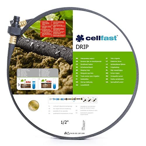 Cellfast Drip Tropfschlauch Perlschlauch Verflüssingungsschlauch Bewässerungsschlauch für Sparsame und Präzise Bewässerung (1/2" 22,5m) von Cellfast