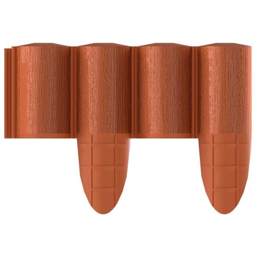 Cellfast ECO Rasenkante Palisade Gartenpalisade Raseneinfassung Beetumrandung Innovativ & Dekorativ UV-Strahlenbeständig Ziegelrot (2,4m) von Cellfast