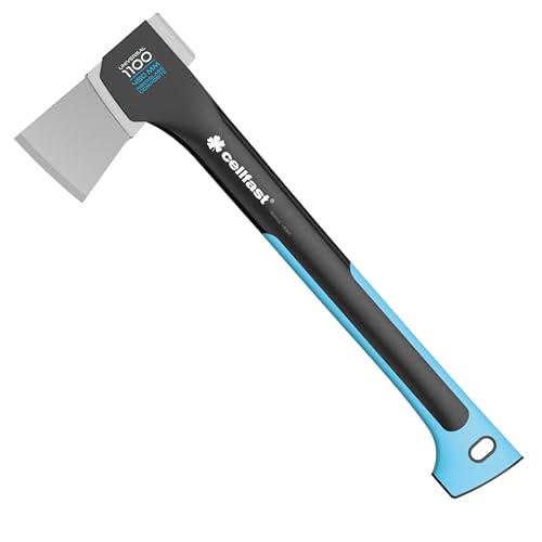 CELLFAST Axt Zum Fällen Zimmermannsaxt Gartenaxt Bauaxt Transportschutz Haltbar Gehärteter Stahl Safetouch Glasfaserverstärkter Stiel 450 mm 1,1 kg von Cellfast