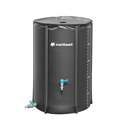 cellfast Faltbarer Regenwassertank, Handlich, Leicht, Einfach zu montieren, Reißverschluss, Hohe Qualität, Fassungsvermögen 250 l von Cellfast