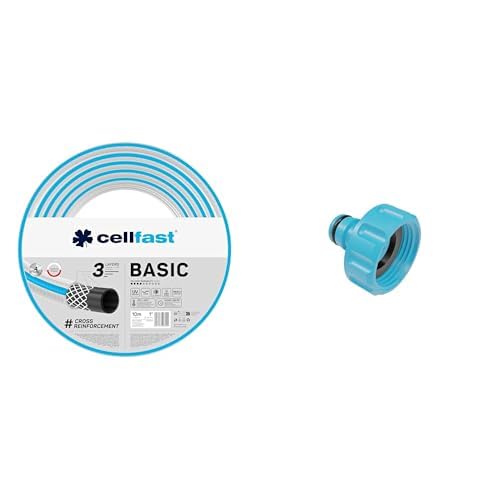 Cellfast Garten-Set 1" 10m BASIC Schlauch Hahnanschluss mit Innengewinde UV & Algenbeständig 3-lagig flexibel Für effiziente Gartenbewässerung von Cellfast