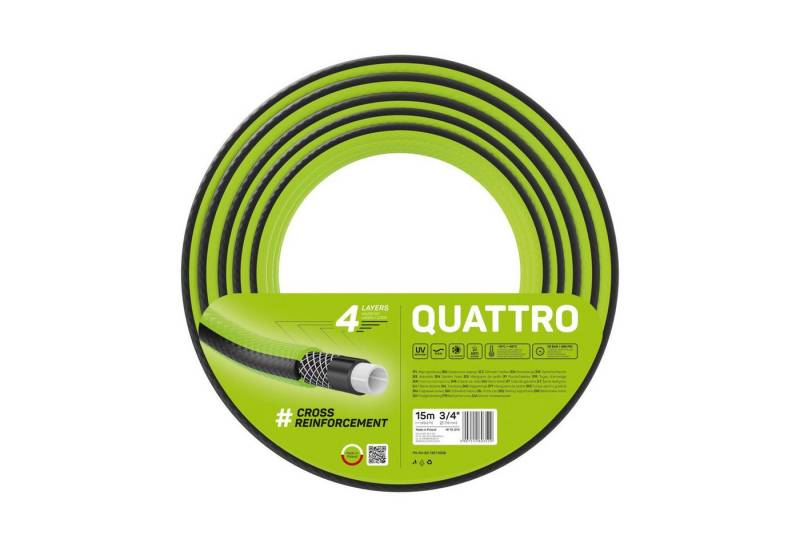 Cellfast Gartenschlauch 10-074 Quattro 3/4 4 Schichten, UV-beständig, Anti-Algen 15m von Cellfast