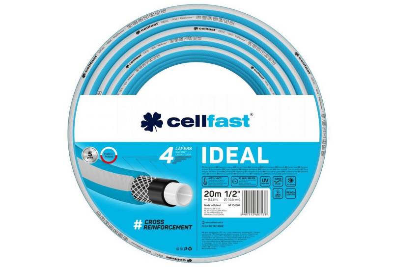Cellfast Gartenschlauch 10-240/10-241/10-242, IDEAL 1/2" Gartenschlauch 4-lagig von Cellfast