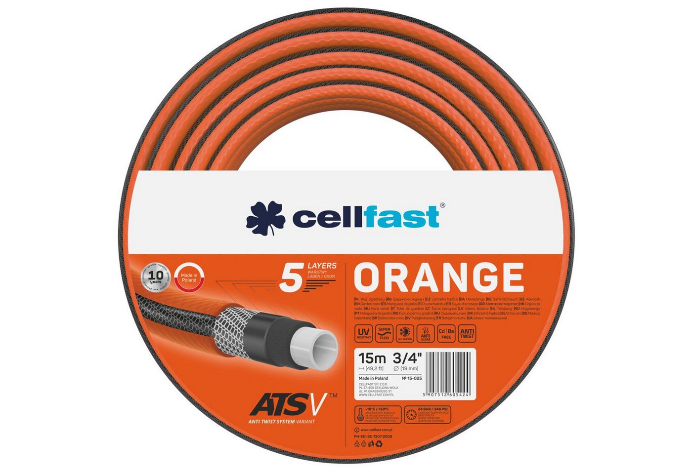 Cellfast Gartenschlauch 15-025 5-Lagen-Schlauch 3/4" 15m Cellfast Gartenschlauch 15-025 5-Lagen-Schlauch 3/4" 15m von Cellfast