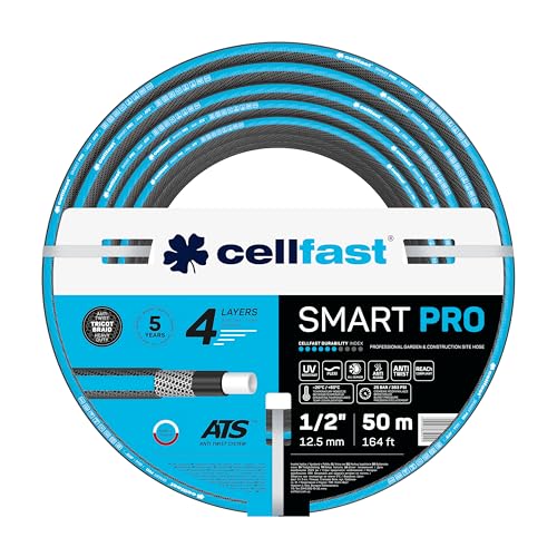 CELLFAST Gartenschlauch Schlauch 3 Lagiger Wasserschlauch Für Garten Dauerhafter Polyestergarn Flexibler Bewässerungsschlauch UV Beständig Anti Algen Basic 25 Bar 1 2 Zoll 50 Meter Smart von Cellfast
