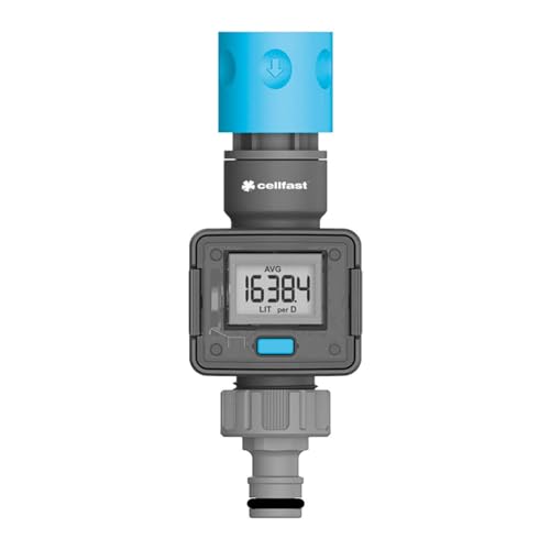 Cellfast Ideal 52-098 Wasserdurchflussmesser,Wassermengenzahler, Wasserzähler - Präzise Kontrolle und effiziente Wassernutzung im Garten, IPX6 von Cellfast