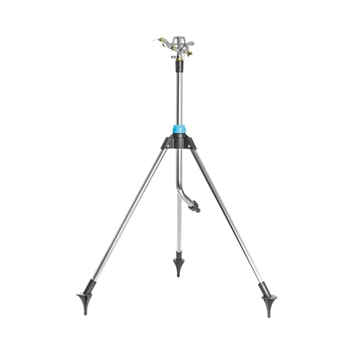 CELLFAST Pulsationssprenger Impulsprenger Pulsationsregner Verstellbarer Dreibein Gartensprinkler Rasensprenger Für Rasen Blumen Pflanzen Stufenregulierung Range Ideal von Cellfast