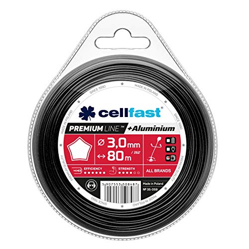 Cellfast PREMIUM Schneidlinie - Sternchen für Trimmer, verstärkt mit Aluminiumpartikeln, Bruchfestigkeit 3,0mmx90m, 35-059 von Cellfast