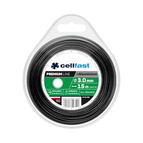 Cellfast Mähfaden Für Rasentrimmer und Freischneider Trimmerfaden Rasentrimmer-Faden Trimmfaden Rasentrimmer Schnur Gehärtet Mit Aluminium Premium Runder Querschnitt 3,0 mm 15 m von Cellfast