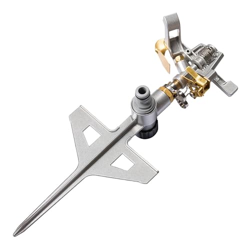 CELLFAST Pulsationssprenger Impulsprenger Pulsationsregner Professionell Gartensprinkler Rasensprenger Aus Metall Für Rasen Blumen Pflanzen Stufenregulierung Lux Ideal, Silber von Cellfast