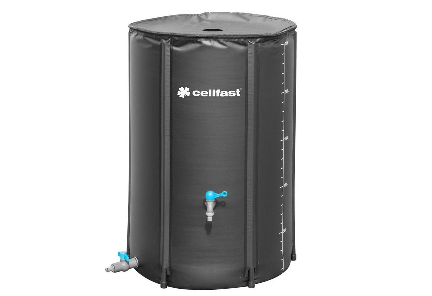 Cellfast Regentonne, 250 l, mit integriertem Wasserhahn, Anschluss-Ventil und Schmutz-Sieb von Cellfast