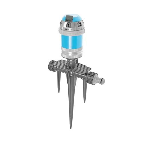 Cellfast Sektorenregner POWER sz IDEAL 6-Funktion-Regner auf Erdspieß Basis, ausgeführt aus Kunststoffen hoher Qualität, Bewässerungsfläche beträgt 346 m2, 52-061, blau von Cellfast