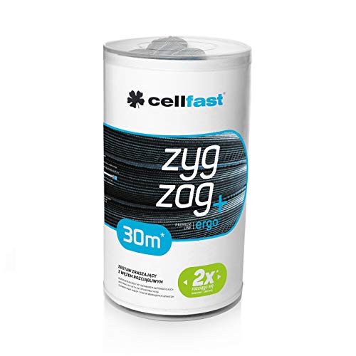 Cellfast ZygZag Dehnbarer Gartenschlauch-Set Flexibel Stopp- und Durchlauf-Kupplung Garten-Wasserschlauch Bewässerungsschlauch Leichter Flexibler Gartenschlauch ohne Knicke15 - 30 m von Cellfast