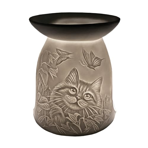 Cello Teelicht Wachsschmelze & Ölbrenner, Katzen-Design, atemberaubendes Porzellan-Dekor. Verwenden Sie es als Wachsschmelzbrenner oder ätherische Ölbrenner und duften Sie Ihr Zimmer magisch. Cello Teelicht Wachsschmelze & Ölbrenner, Katzen-Design, atemberaubendes Porzellan-Dekor. Verwenden Sie es als Wachsschmelzbrenner oder ätherische Ölbrenner und duften Sie Ihr Zimmer magisch. von Cello