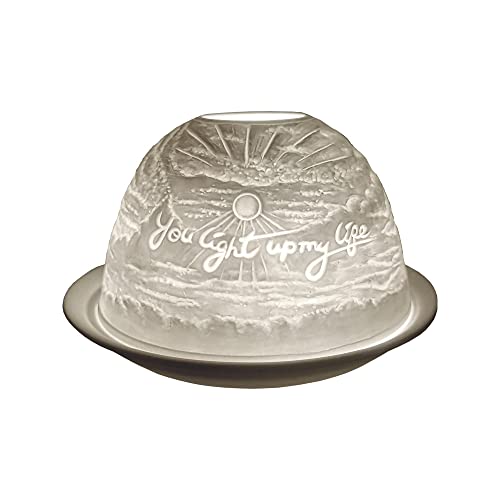 Cello Porzellan-Teelichthalter, Kuppel – You Light Up My Life-Design mit 3D-Projektionsbild und liebevoller Botschaft, duftfrei, LED-Kerze, Wachswärmer, Ornament für Schlafzimmer, Zuhause, Geburtstag Cello Porzellan-Teelichthalter, Kuppel – You Light Up My Life-Design mit 3D-Projektionsbild und liebevoller Botschaft, duftfrei, LED-Kerze, Wachswärmer, Ornament für Schlafzimmer, Zuhause, Geburtstag von Cello
