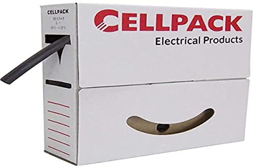 CellPack 127104 Schrumpfschlauch ohne Kleber Schwarz 3mm Schrumpfrate:3:1 15m von Cellpack