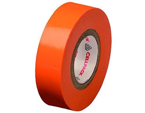 Cellpack Nr. 128, Nastro D Isolierband aus PVC, 25 m x 19 mm x 0,15 mm, Orange, 1 Stück Isolierband von Cellpack