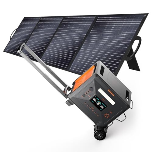 Greenery 2500w Solar Powerstation, 2304wh Tragbare Stromgenerator Solar, LiFePO4 Notstromaggregat Akku, Solarspeicher Generator mit 14 Anschlüsse, Camping Solaranlage für Campin (2500W+1*200W+Wagen) von Cellplay