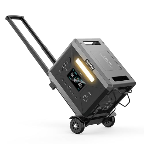 SOLARPLAY Tragbare Powerstation 2400W, 2160Wh Solargenerator mit LiFePO4 Akku,12 Anschlüsse, 230V USV, Portable Power Station für Outdoor Camping, Wohnmobil-Reisen, Notstromaggregat (Q2501) von Cellplay