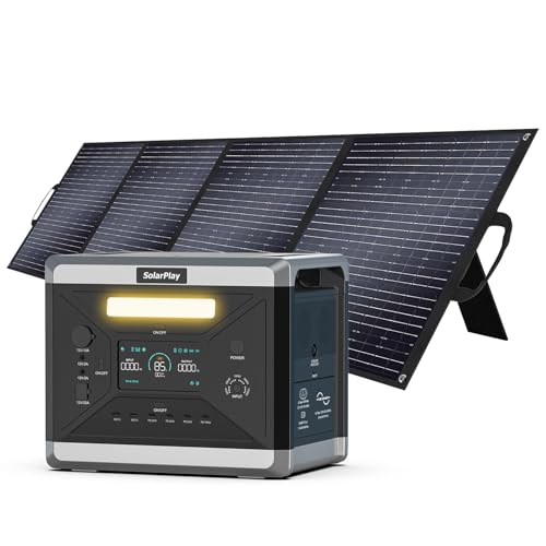 SOLARPLAY Tragbare powerstation 2160wh mit 400W Solarpanel, 2400W Solargenerator mit LiFePO4, 12 Ausgang, Portable Power Station für Outdoor Camping, Wohmobil-Reisen, Notfall, (Q2501+Solar) von Cellplay