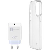 Cellularline Starter Kit Charger+Case Handy Ladegerät iPhone 14 Pro Max USB-C® Transparent, Weiß von Cellularline