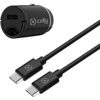 Celly - Autoladegerät Mini usb-c pd 20 w + USB-C-zu-USB-C-Kabel von Celly