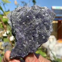 210G Natürliches Blau-Lila-Fluorit-Würfelquarzkristall-Mineralexemplar L13 von CelsestialCrystals