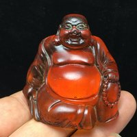 60 G Transparenter Roter, Handgeschnitzter Maitreya-Buddha von CelsestialCrystals