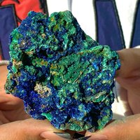 Natürliches Glitzerndes Azurit Malachit Geodecrystal Mineral 98 Gramm H39 von CelsestialCrystals