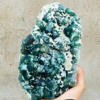 Seltene Natürliche Grüne Fluorit-Quarzkristall-Mineralprobe Zur Heilung Von 4 Pfund von CelsestialCrystals