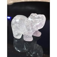 Klare Quarz Kristall Elefant Schnitzerei - 1, 2 Zoll Groß Kommt Mit Samt Geschenktasche von CelticDragonCrystals