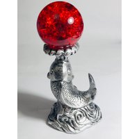 Silber Fisch Kugelhalter - Kugel Nicht Enthalten Kristallkugelständer von CelticDragonCrystals