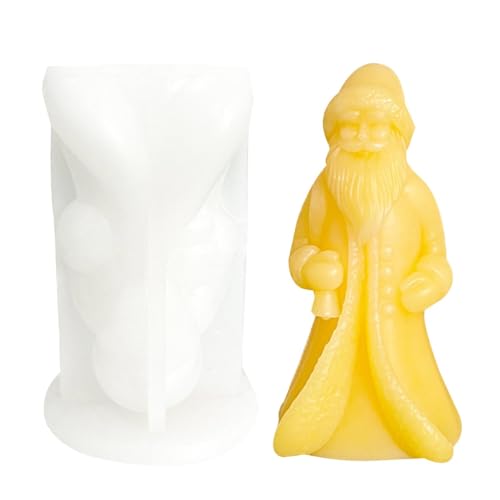3D Weihnachtsmann Silikonform, Weihnachtsmann Silikonform | 3D Antihaft-Silikonform Weihnachtsmann-Kerzenform, leicht zu lösende Harzform mit Rucksack, Ornamente von Celuicion
