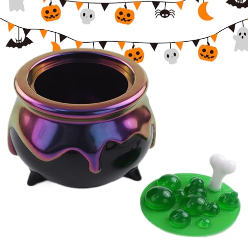 Celuicion Halloween Silikonform,Halloween Hexenkessel Silikon Gießform | Vielseitige Bastelprojekt Wiederverwendbare Form Für Anfänger Kinder Erwachsene von Celuicion