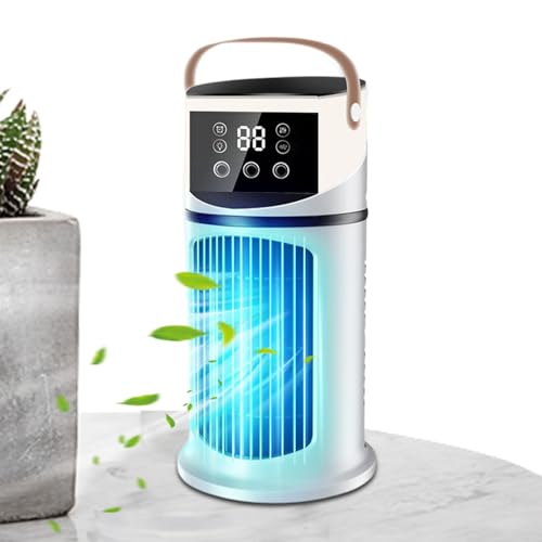 Celuicion Schreibtisch Klimagerät Ventilator - Tragbare Raumklimaanlage - Luftreiniger Mit LED-Beleuchtung Und 9-Stufen Kühlsystem Für Arbeit, Schlaf, Besprechungen Und Lesen von Celuicion
