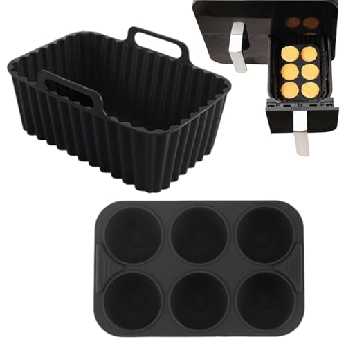 Celuicion Silikon Airfryer Körbeinsätze - Wiederverwendbare Silikoneinsätze Für Heißluftfritteuse - Küchenhelfer Für Anfänger Pizza Abendessen Snacks Backen Grillen Celuicion Silikon Airfryer Körbeinsätze - Wiederverwendbare Silikoneinsätze Für Heißluftfritteuse - Küchenhelfer Für Anfänger Pizza Abendessen Snacks Backen Grillen von Celuicion