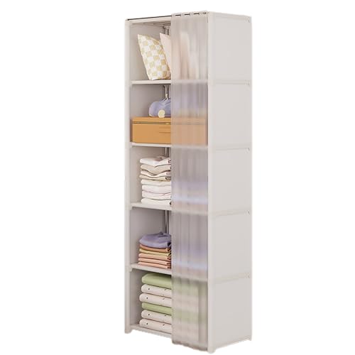 Celuicion Stoffschrank, Kleiderschrank mit Ablagen, 40 x 28 x 155 cm, Viel Platz, für Schlafzimmer, Wohnzimmer von Celuicion
