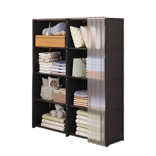 Celuicion Stoffschrank, Kleiderschrank mit Ablagen, 80 x 28 x 125 cm, Viel Platz, für Schlafzimmer, Wohnzimmer von Celuicion