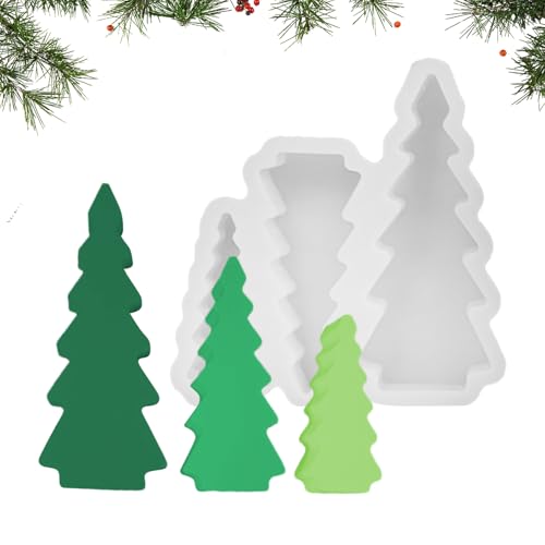 Celuicion Weihnachtsbaum Silikonform - 3-teilig Tischweihnachtsbäume Formen Set | Saisonale Bastelaccessoires Hausdekoration Für Bastler Jugendliche Familie Kollegen von Celuicion
