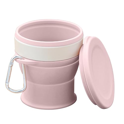 Faltbarer Wasserbecher aus Silikon, faltbarer Wasserbecher für Reisen, 250 ml dehnbarer Trinkbecher aus Silikon, kleine wiederverwendbare tragbare Becher, tragbare Becher, Ext-Becher von Celuicion