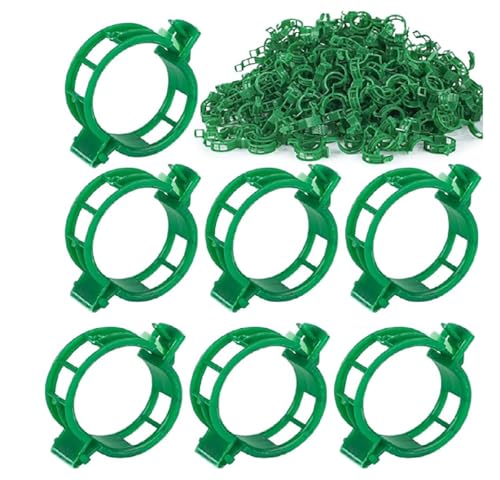 Celvibe 100 Stück Pflanzenclips Pflanzenklammern Gartenpflanzenstütze, Wiederverwendbar Pflanzenklammern ür Tomaten, Trauben, Reben, Gurken, Gartenklammern Innen Außeneinsatz (Grün) von Celvibe