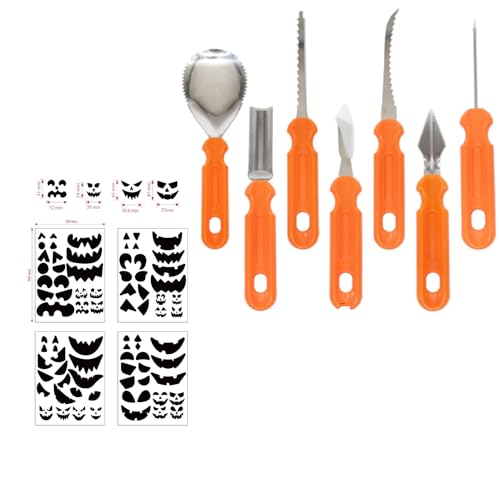 Celvibe Halloween Kürbis Schnitzset, 12 Stück Edelstahl Kürbis Schnitzen Set mit Aufbewahrt, Werkzeuge Zubehör Halloween Kürbis Schnitzwerkzeuge für Erwachsene Kinder von Celvibe
