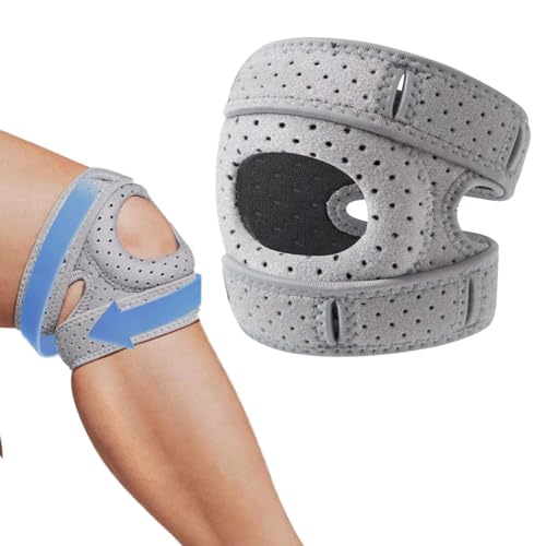 Celvibe Knieorthesen Verstellbare Generisch Kniebandage Pain Relief Knee Braces, Patella Stabilisierende Knieorthese für Läufer, Tennisspieler, Arthritis Kniegelenke Meniskusriss (Grau) von Celvibe