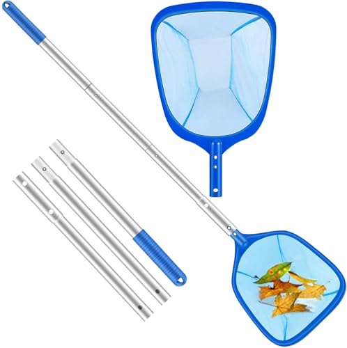 Celvibe Pool Kescher, Poolkescher Fein mit Teleskopstange, Thickened Aluminium Alloy Pole, Skimmer für Poolreinigung Kescher, Schwimmbad, Spas, Teiche (185cm) von Celvibe