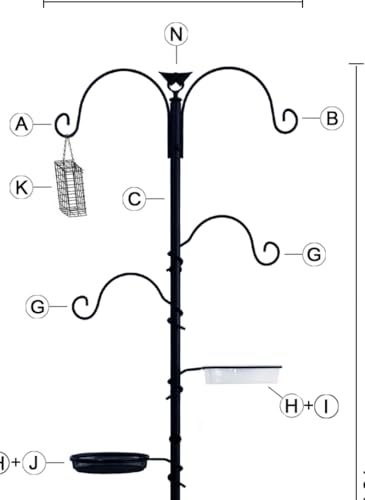 Vogelfutterstation Vogelfutterstangen Ständer Kit Lockung von Wildvögeln mit 4 Hakenhängender 5 Zinken-Sockel Futterstation Vogelfutterschale für Balkon, Garten, Außen, Wiese Vogelfutterstation Vogelfutterstangen Ständer Kit Lockung von Wildvögeln mit 4 Hakenhängender 5 Zinken-Sockel Futterstation Vogelfutterschale für Balkon, Garten, Außen, Wiese von Celvibe