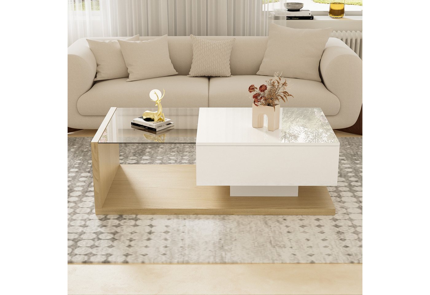 Celya Couchtisch Beistelltische, Couchtische mit Glas und LED-Effekt Celya Couchtisch Beistelltische, Couchtische mit Glas und LED-Effekt von Celya